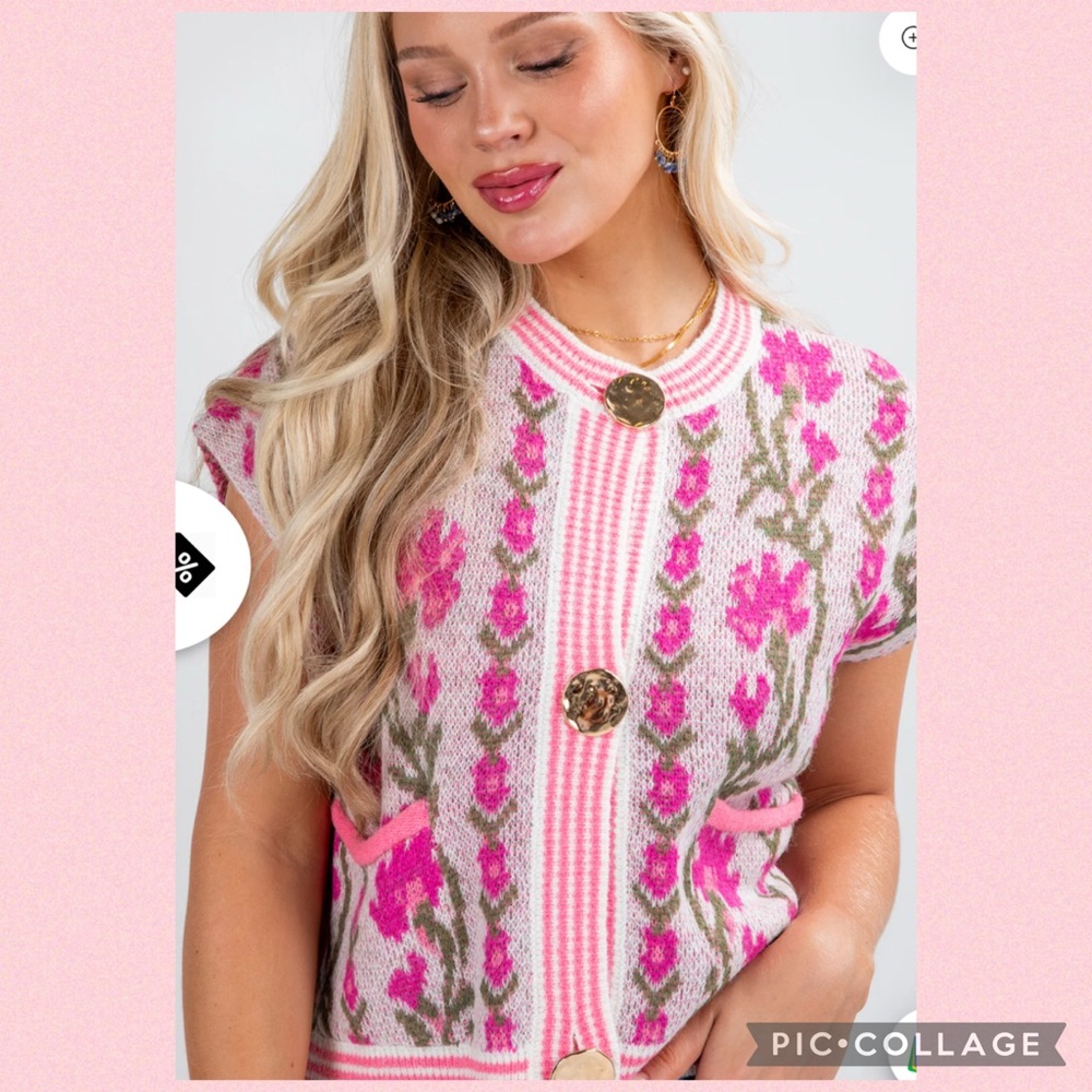 💖Floral & Stripe Knit Sweater💖